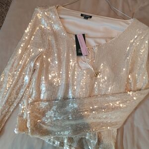 Long Sleeve Sequin Going Out Top